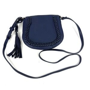 Lucky Brand Crossbody Bag Blue Braided Tassel Boho Hippie Small Handbag New